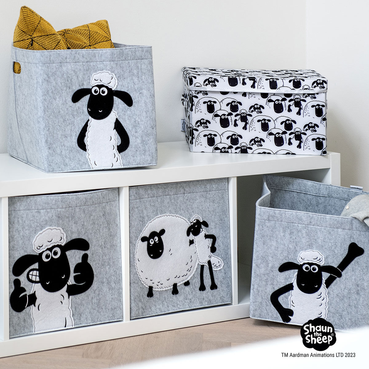 Aufbewahrungsbox mit Deckel Shaun weiß, 25x37x21cm