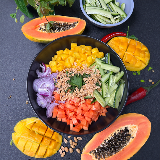Thai Mango-Papaya-Salat