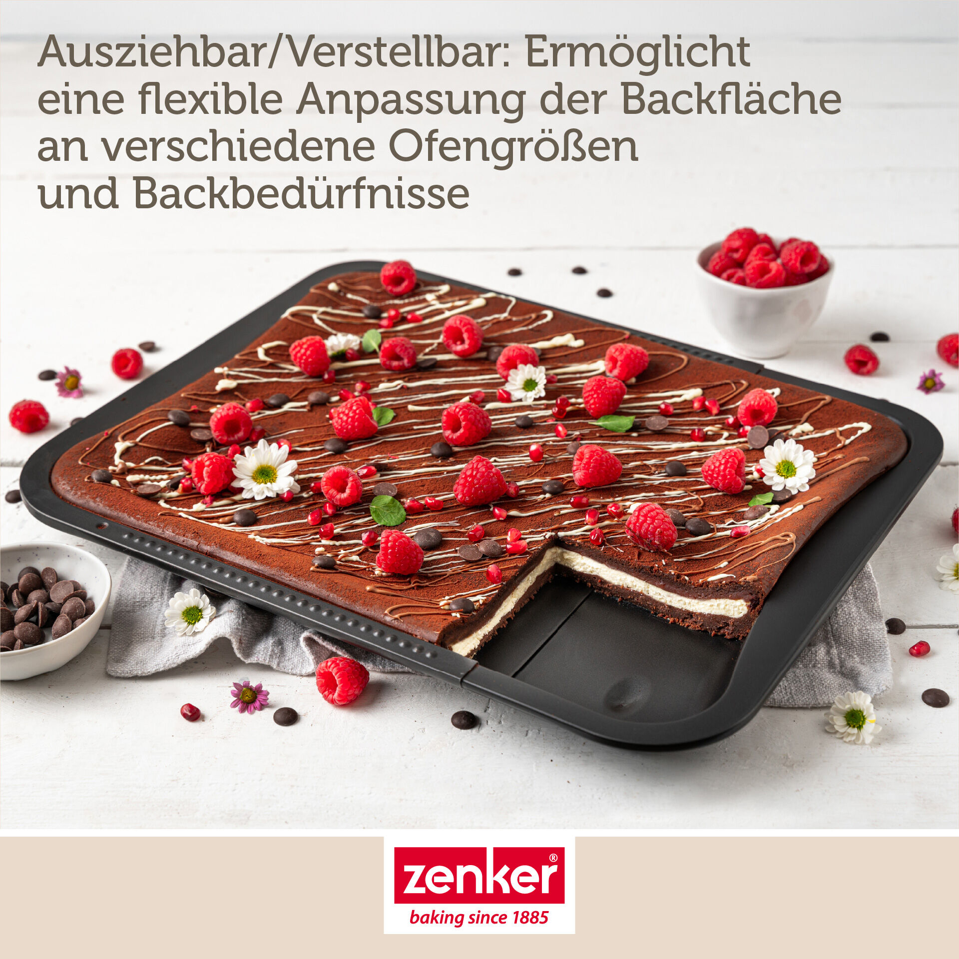 Backblech ausziehbar Perfect Black+, 34,5-52cm