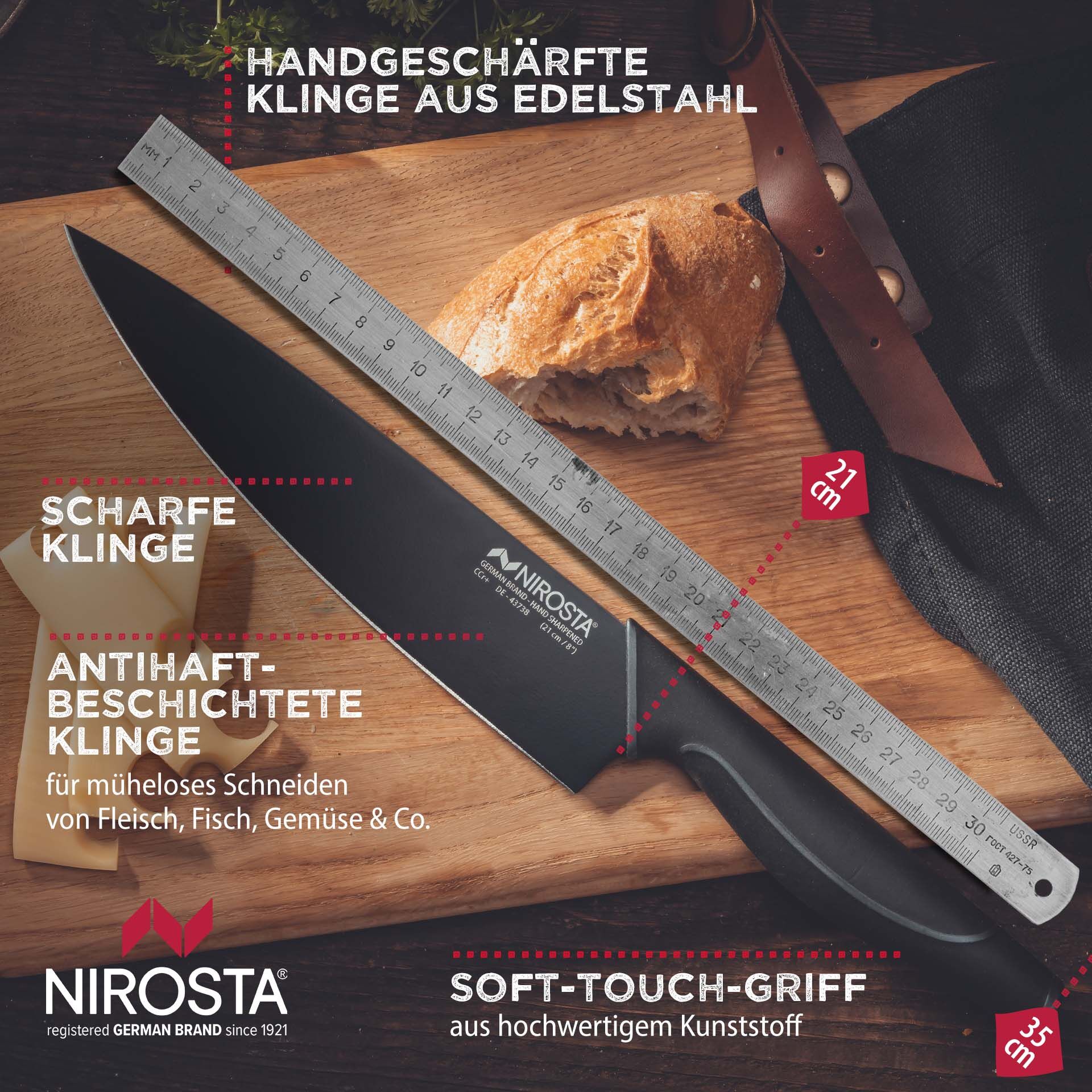 Kochmesser Wave, 21cm Klinge