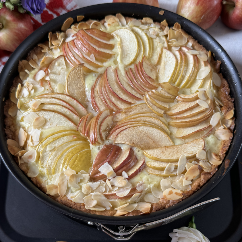 Apfelkuchen mit Pudding