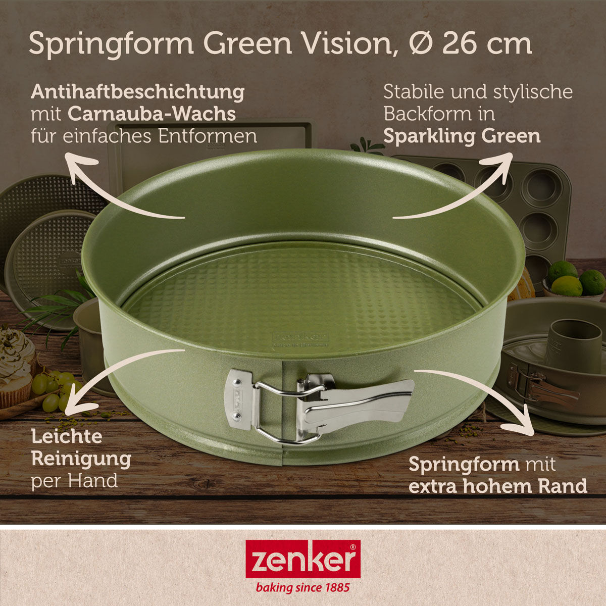 Springform mit Flachboden Green Vision, Ø26cm