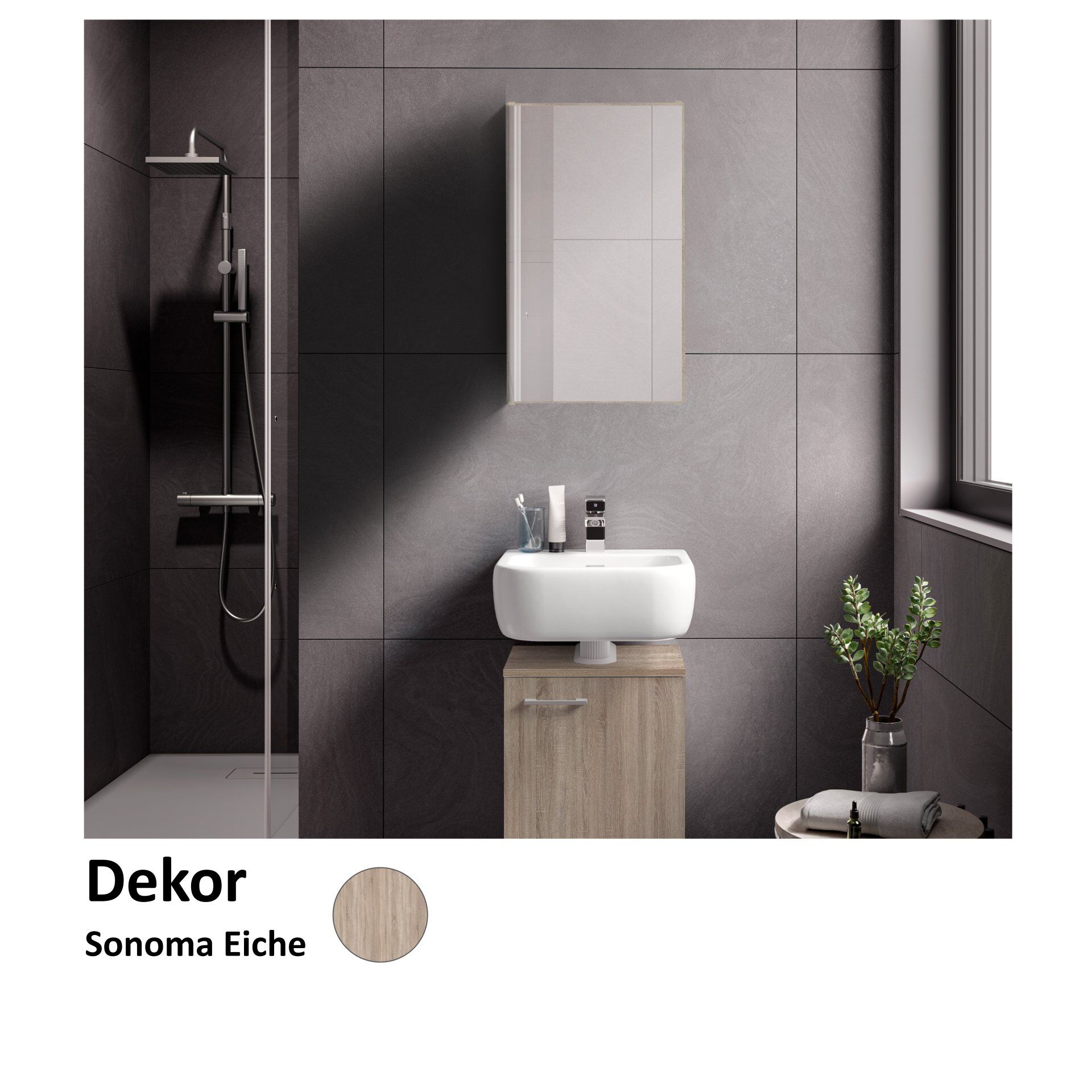 Spiegelschrank Easy, 40cm, Eiche