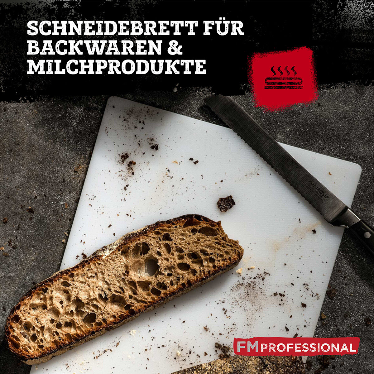 Schneidebrett HACCP für Backwaren, 45x30cm, weiß
