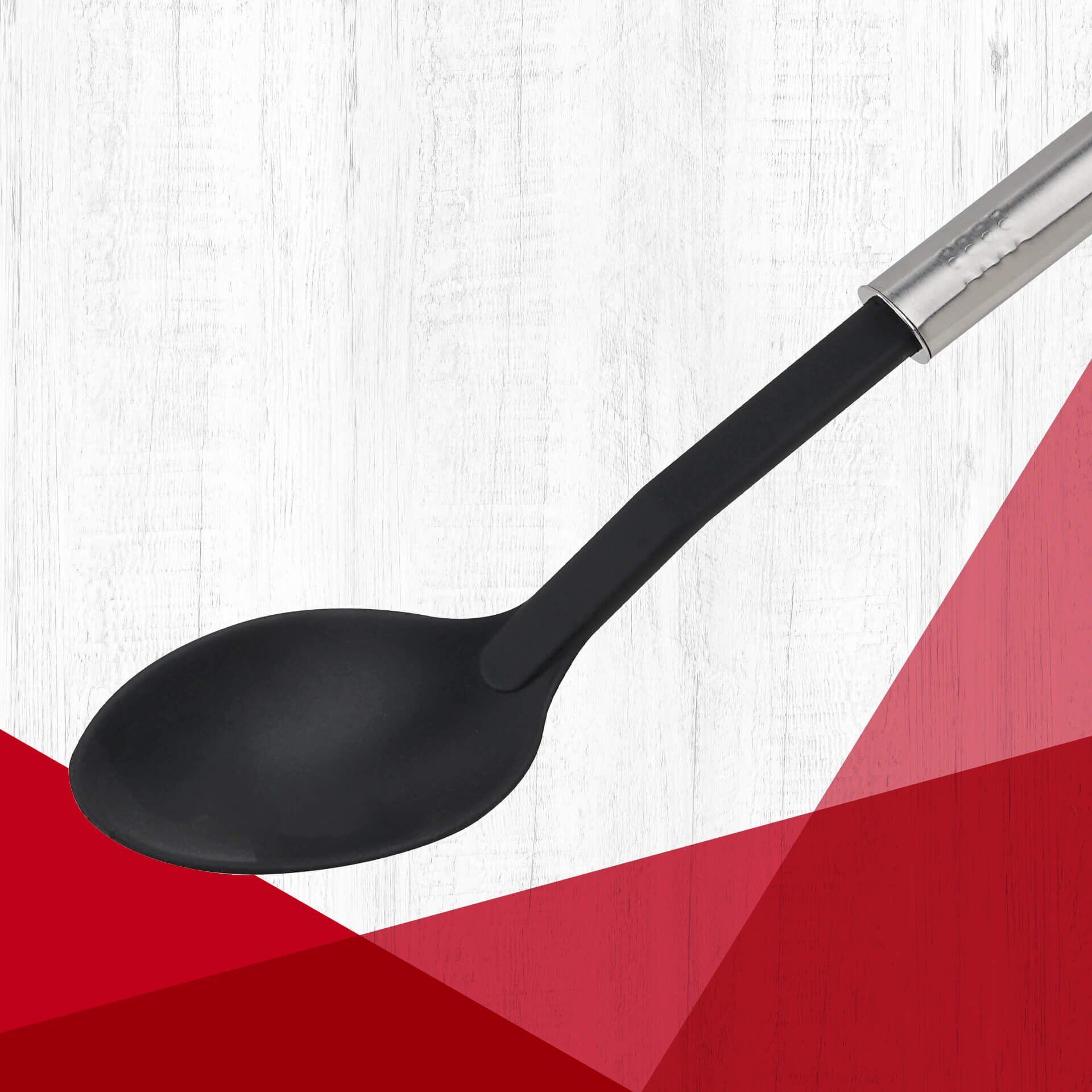 Servierlöffel Ovalgriff, 31cm, schwarz