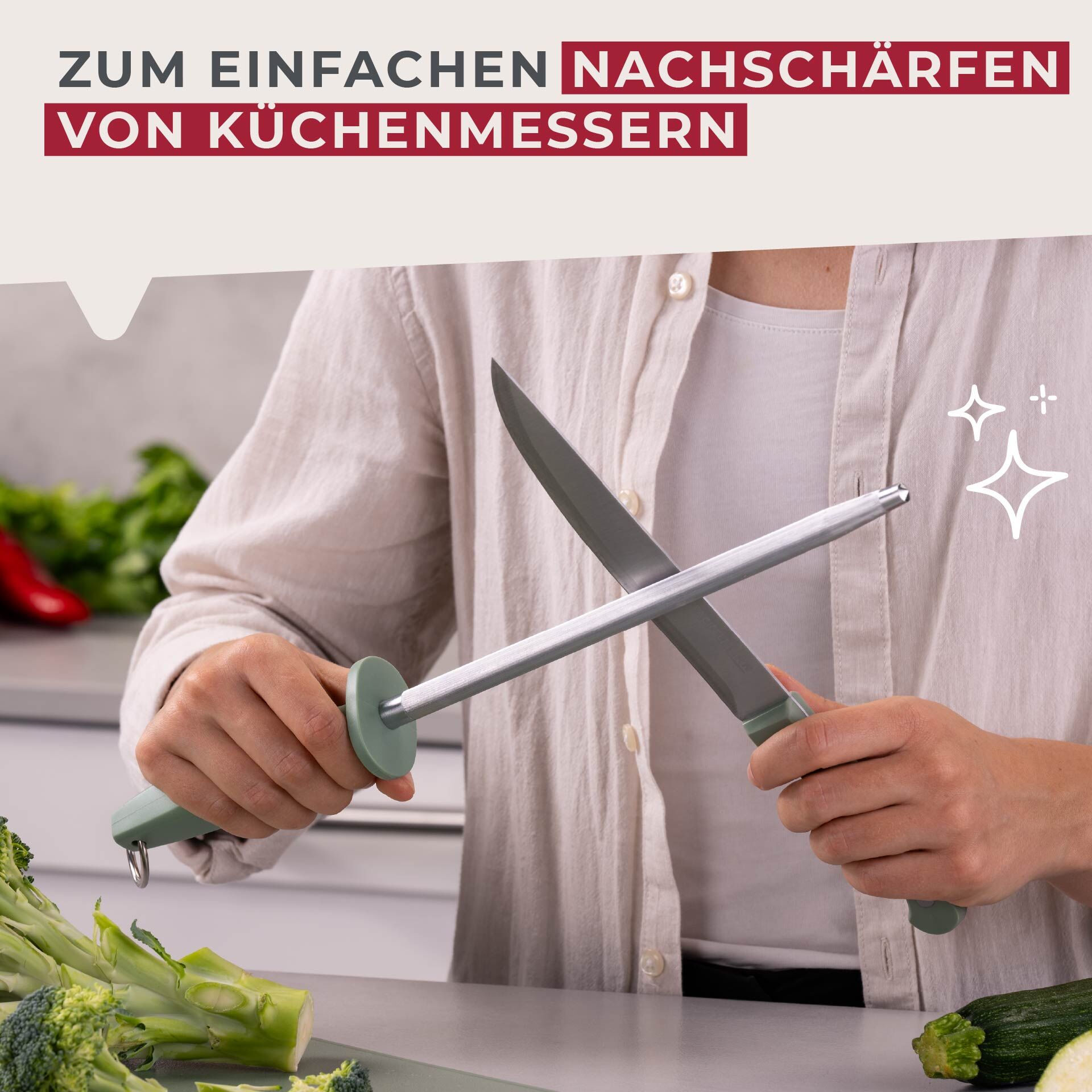 Wetzstahl grau-grün