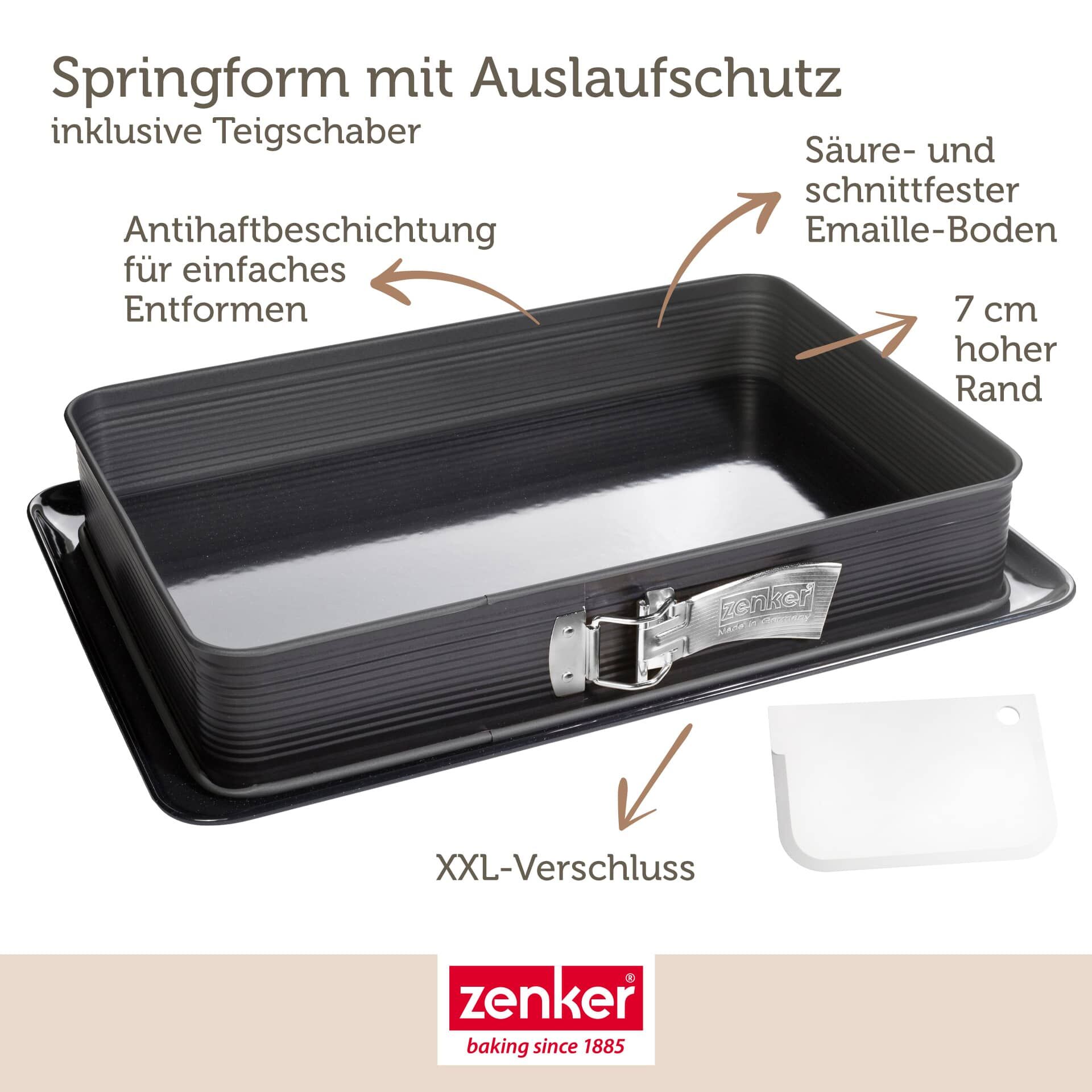  Springform rechteckig mit Auslaufschutz Deluxe, 42x29cm