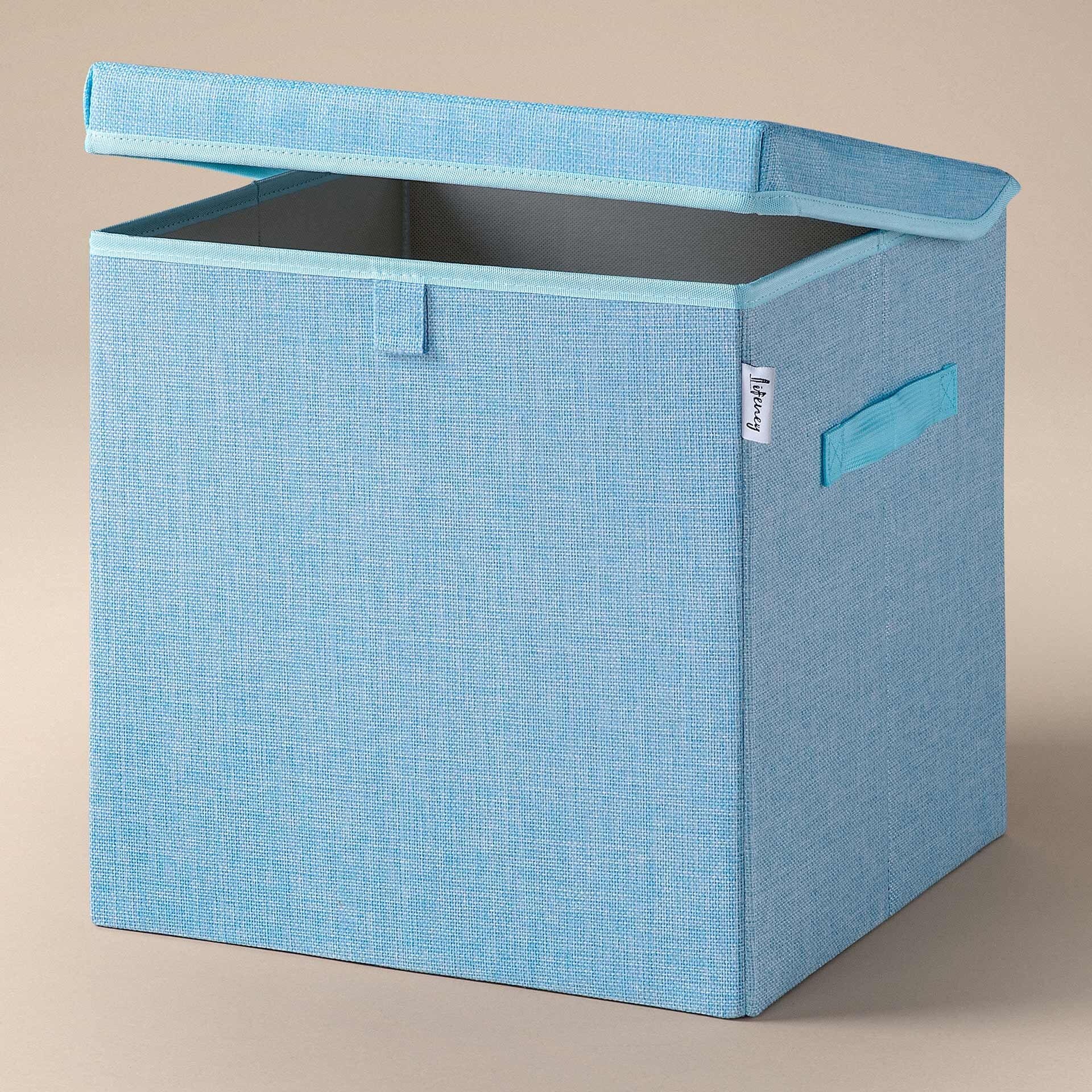 Aufbewahrungsbox mit Deckel, blau, 33x33x33cm