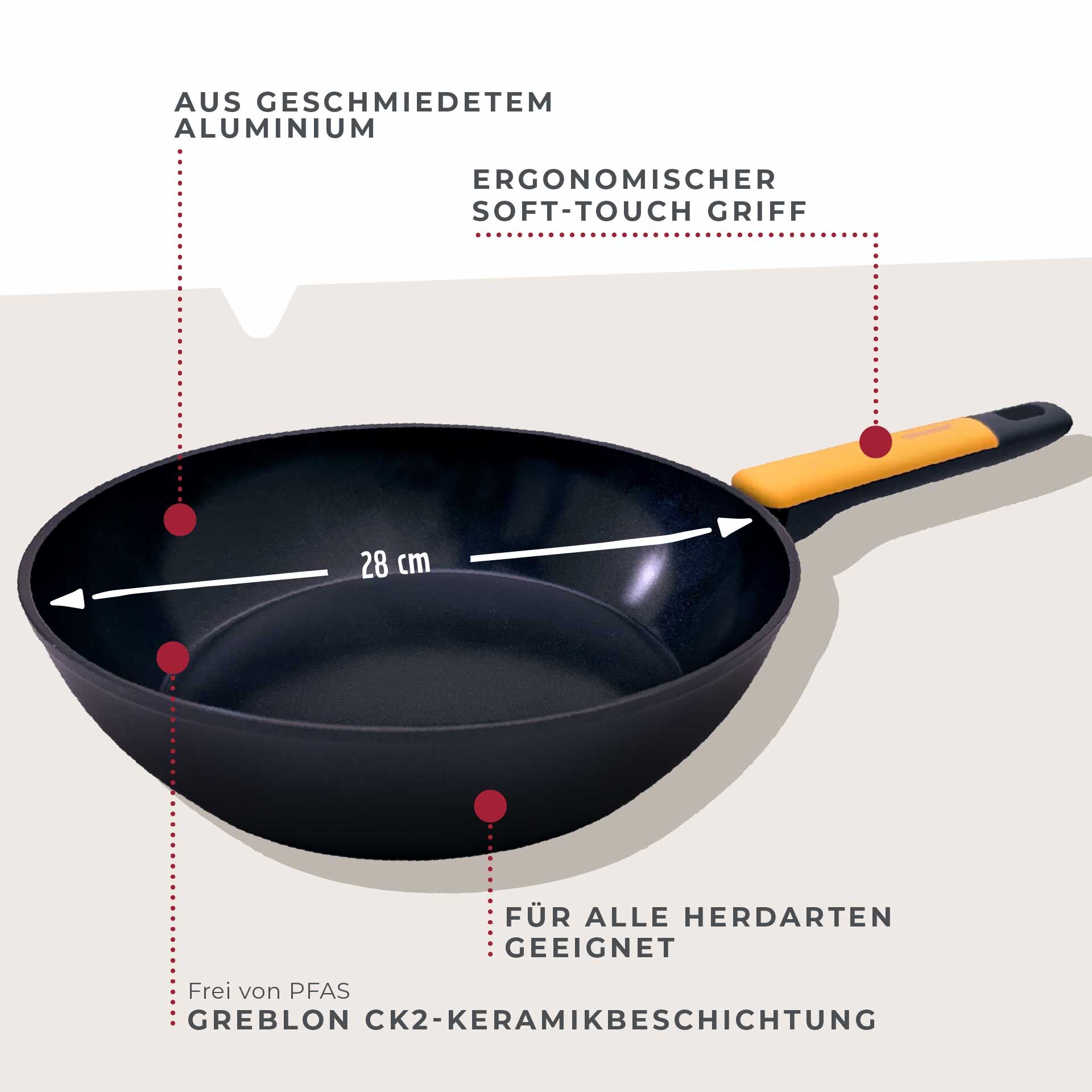 Wokpfanne Soft Collection, Keramik, antihaft, Ø28cm