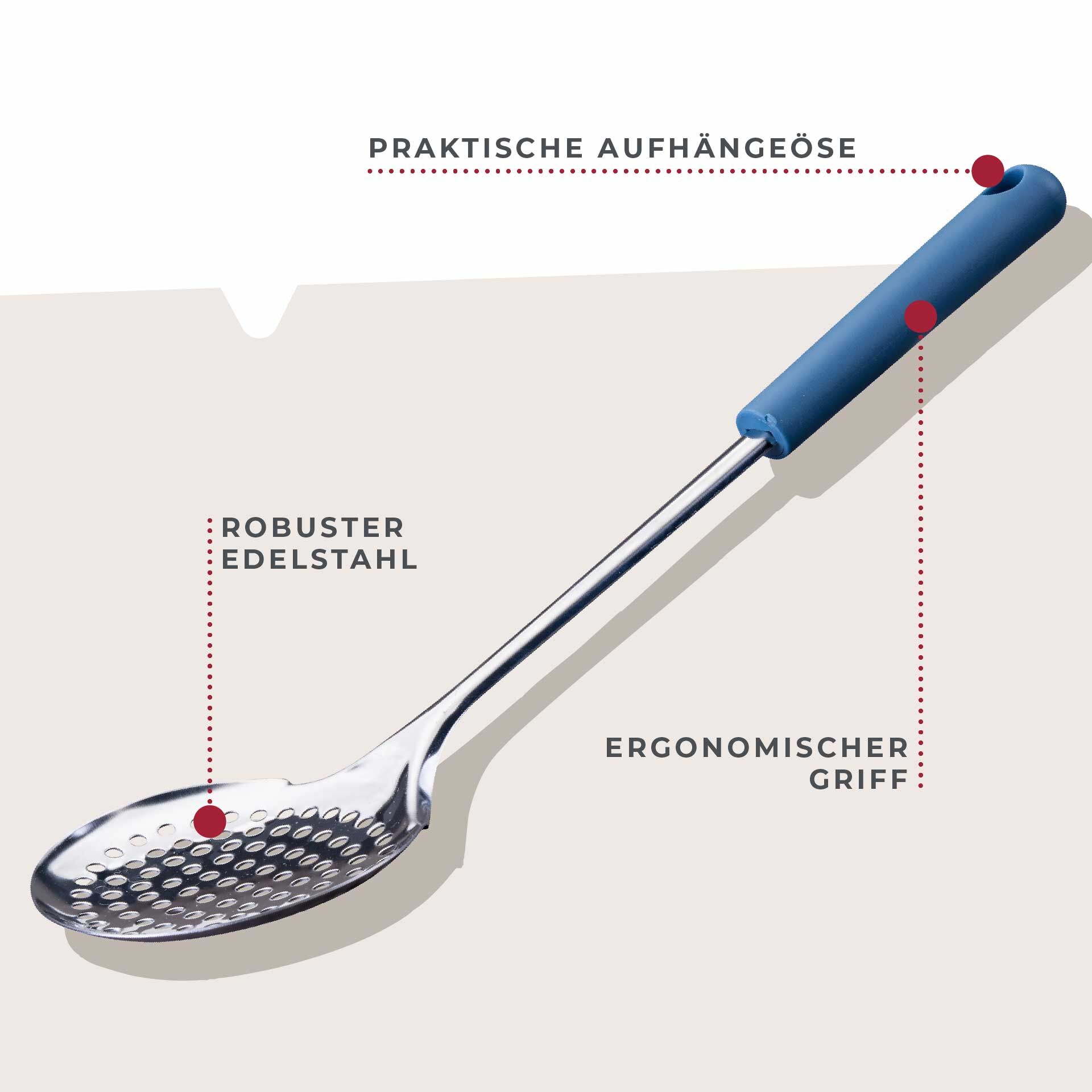 Abseihlöffel Essential, blau