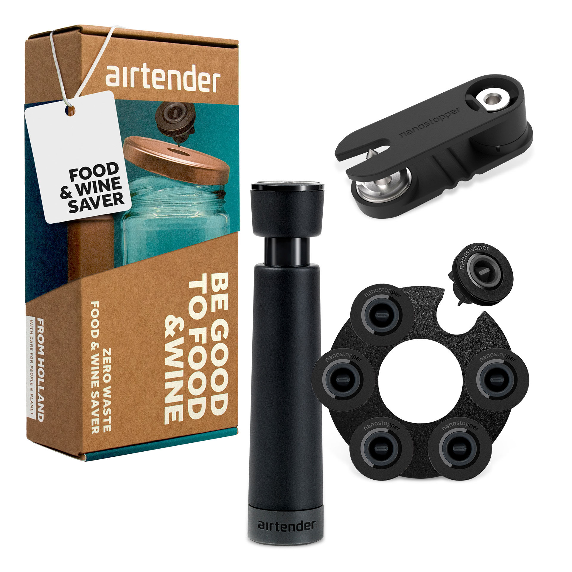 Vakuumpumpe für Flaschen & Einmachgläser inkl. 6 Vakuum Stopfen