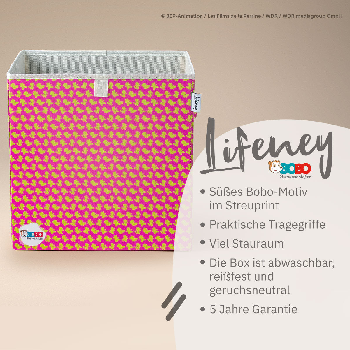 Aufbewahrungsbox Bobo, pink, 33x33x33cm