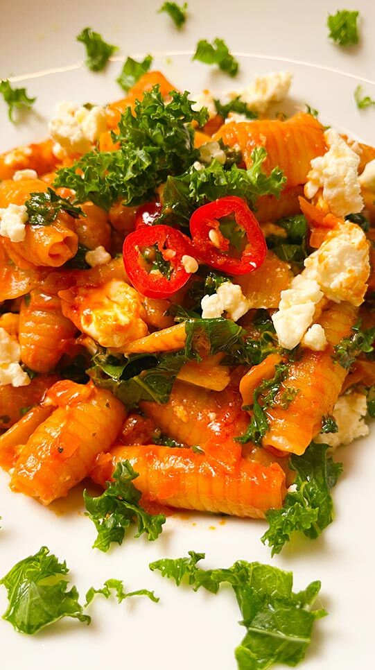 Pasta mit Grünkohl & Feta