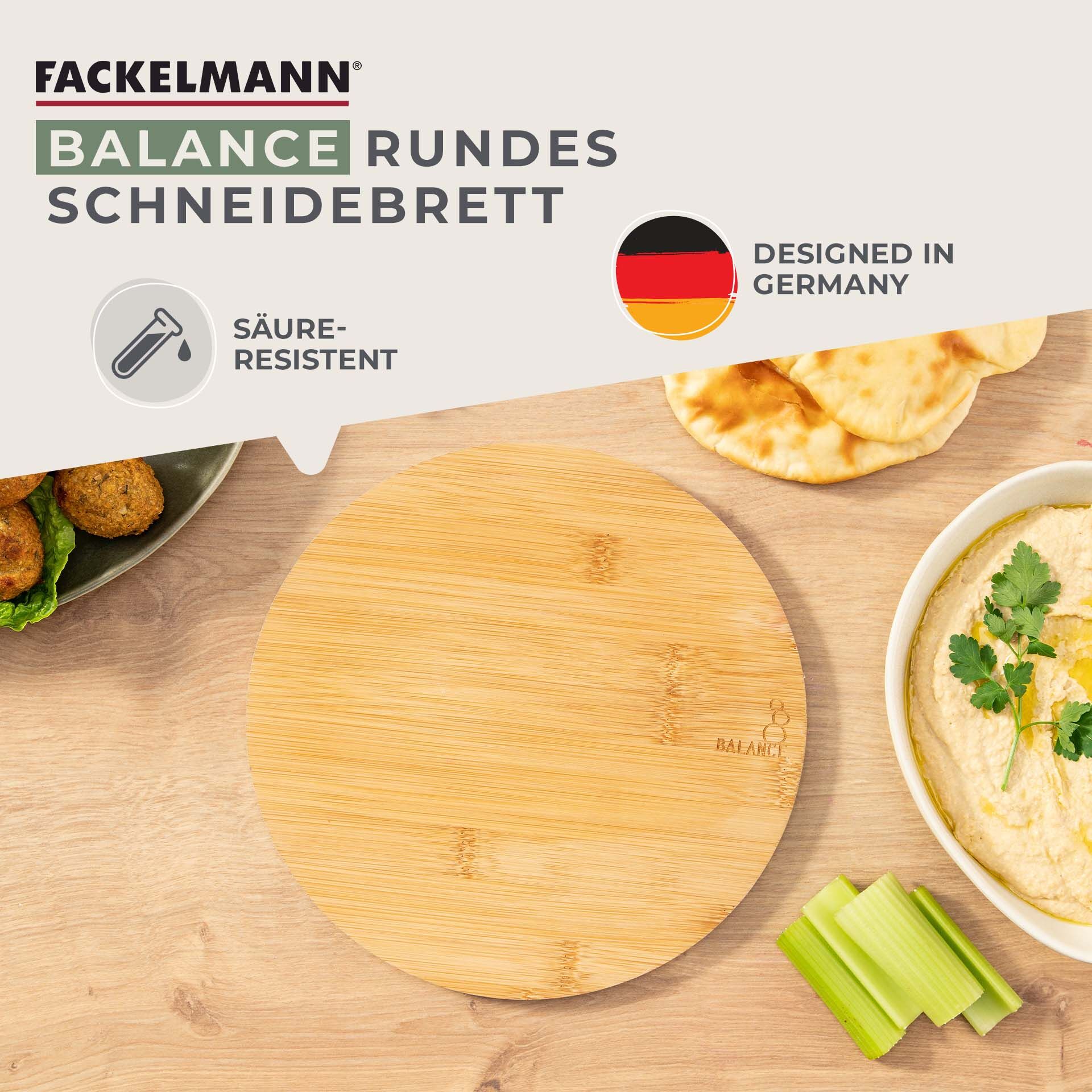 Schneidebrett rund Balance, 24cm, Bambus
