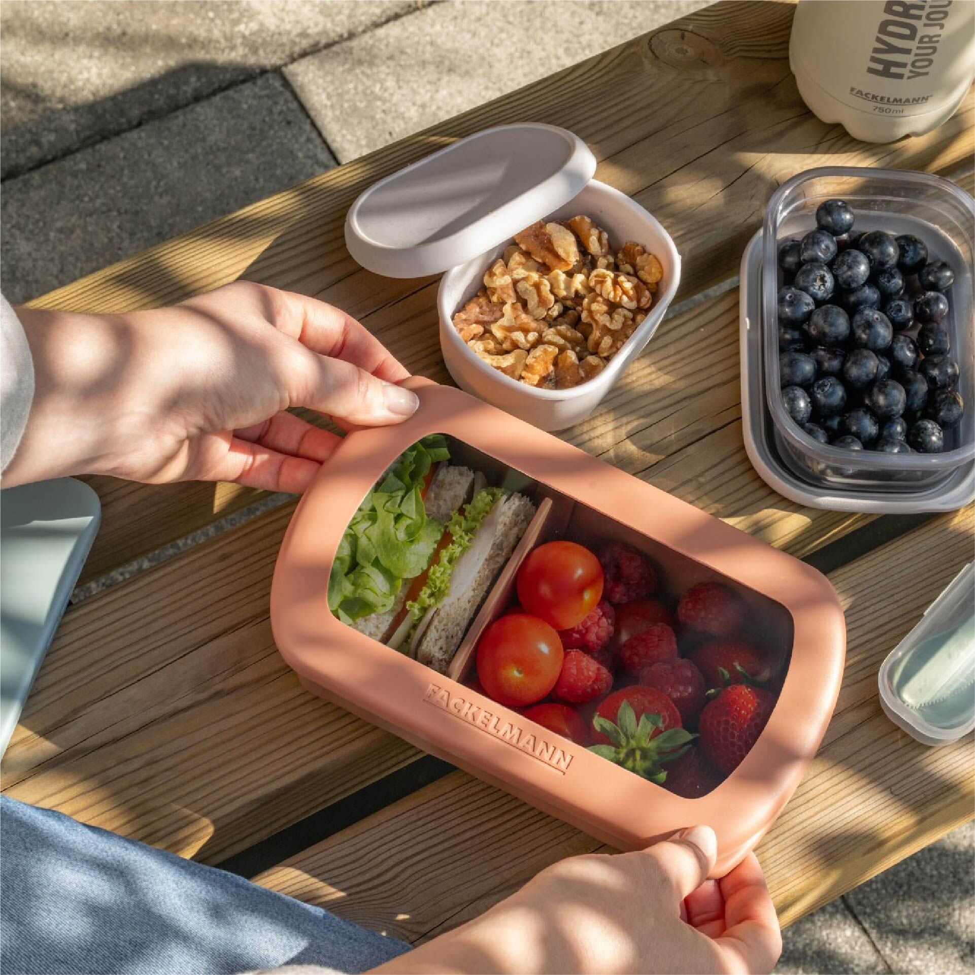 Flexibox Be The Move, rostrot, 1000ml, 3-tlg.