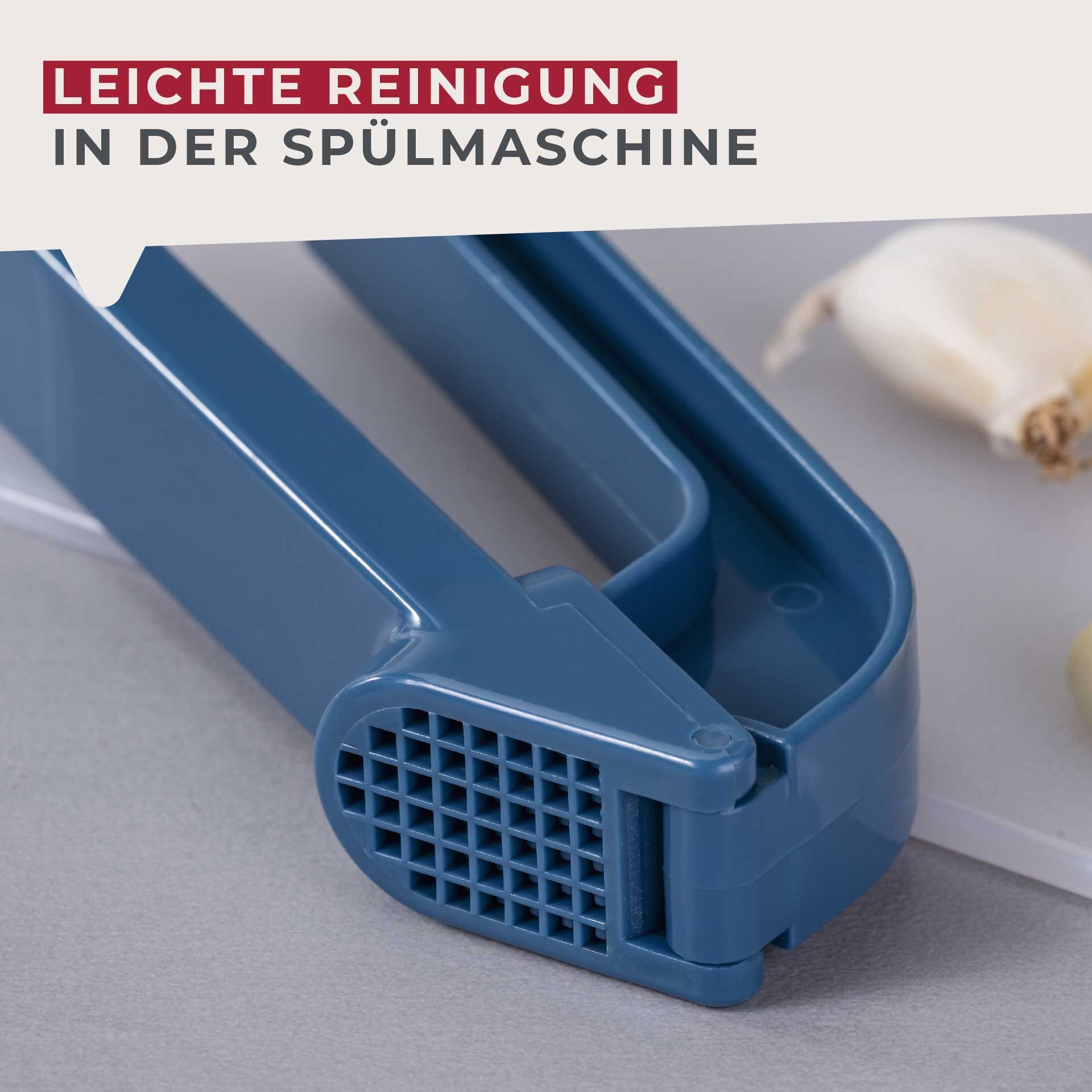 Knoblauchpresse Essential, blau