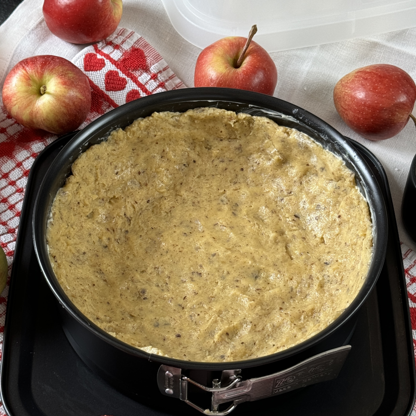 Apfelkuchen mit Pudding