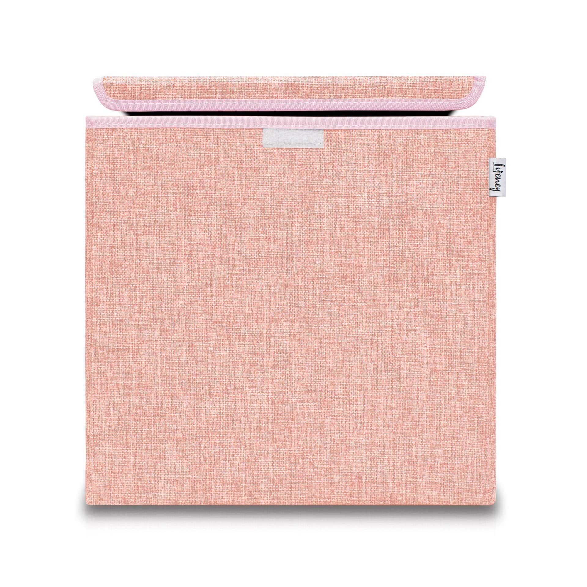 Aufbewahrungsbox mit Deckel, rosa, 33x33x33cm