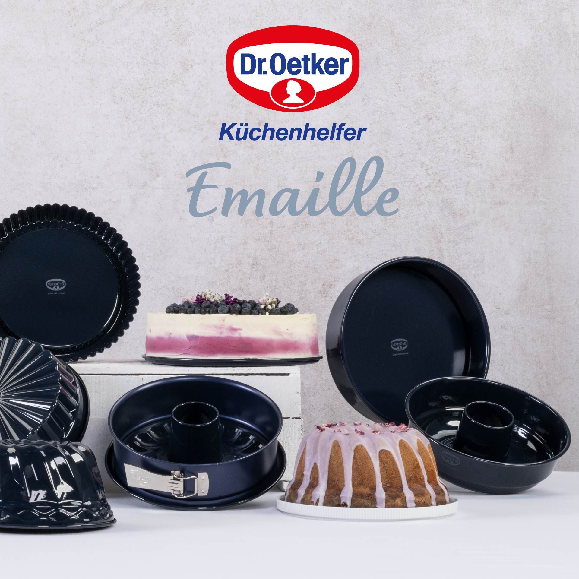 Backform mit Hebeboden Back-Liebe Emaille, Ø28cm