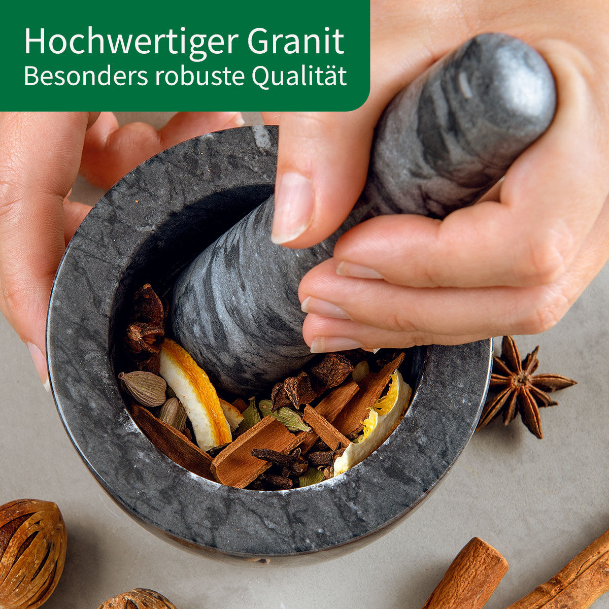 Mörser und Stößel, Granit