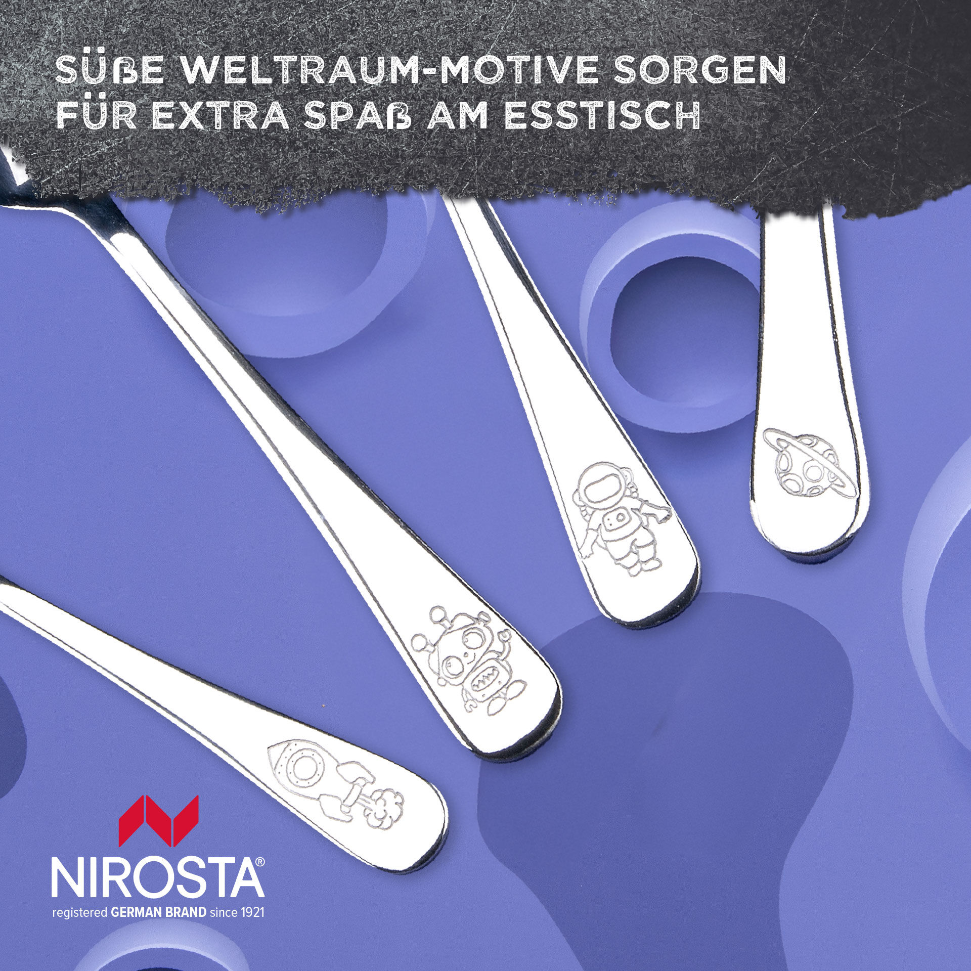 Kinderbesteck-Set "Weltall", 4-teilig