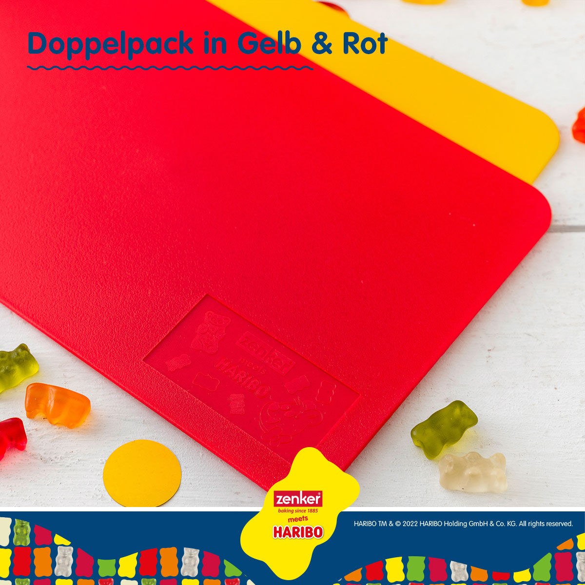 Schneidmatten-Set "HARIBO Goldbär", 24x16cm, 2-tlg