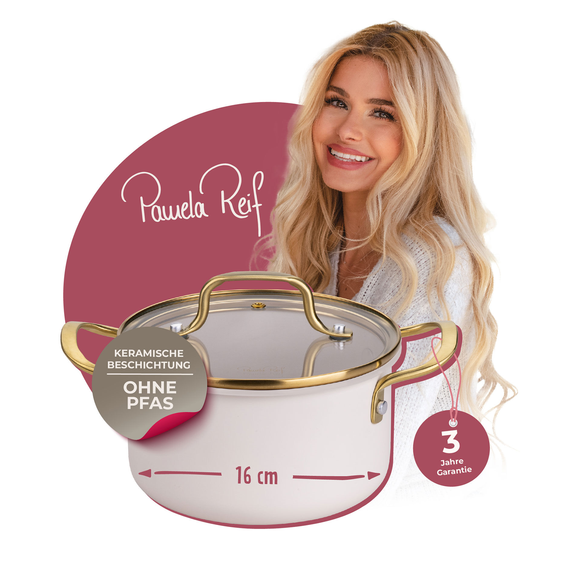 Pamela Reif Kochtopf mit Deckel Signature, Ø16cm