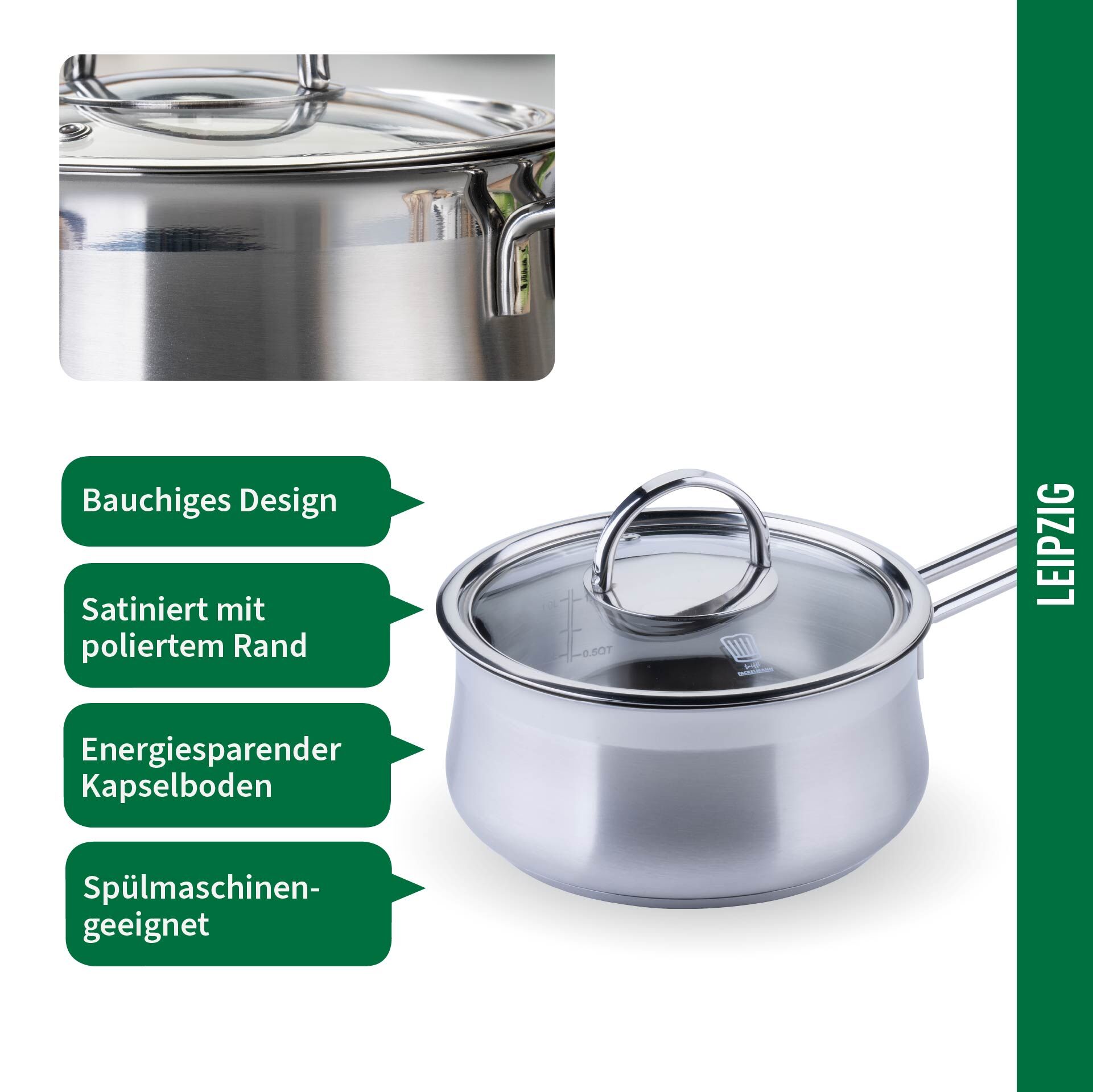 Soßentopf mit Glasdeckel Leipzig, Ø16cm