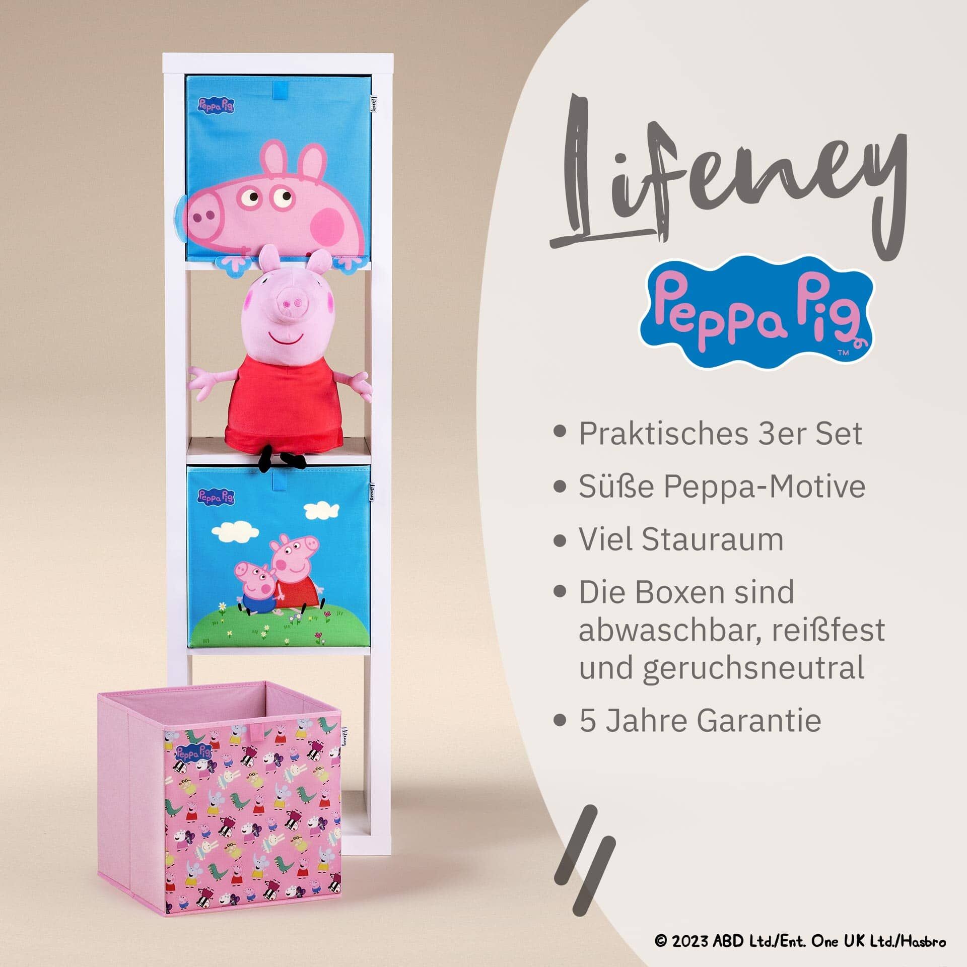 Aufbewahrungsbox Peppa Pig 3er Set, 33x33x33cm