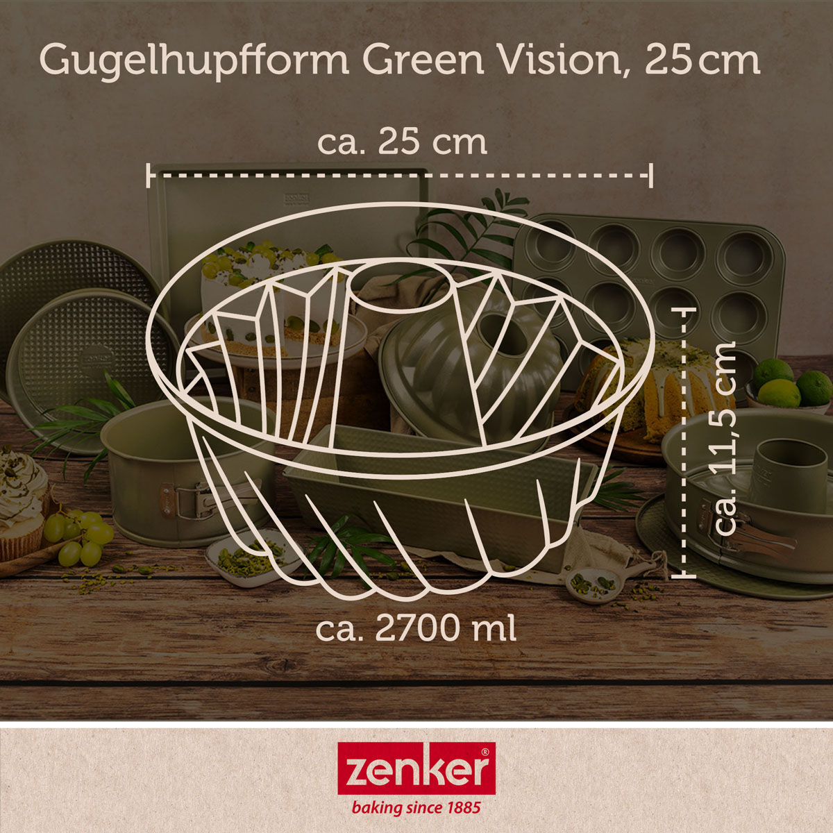 Gugelhupfform Green Vision, Ø25cm