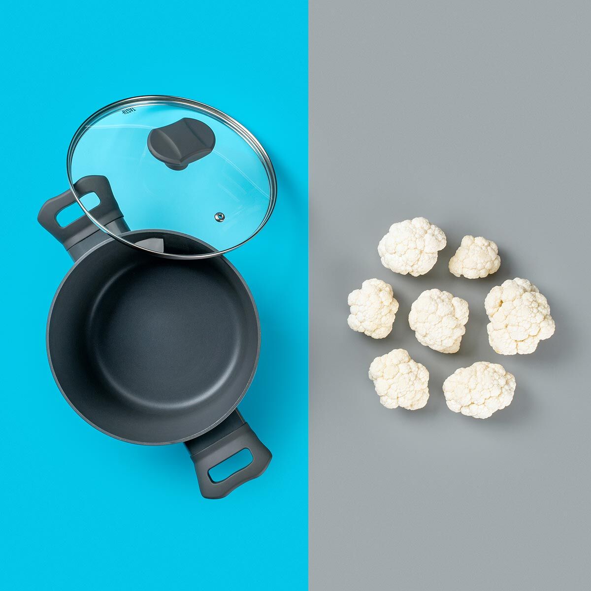 Kochtopf mit Glasdeckel zweifarbig, Ø20cm