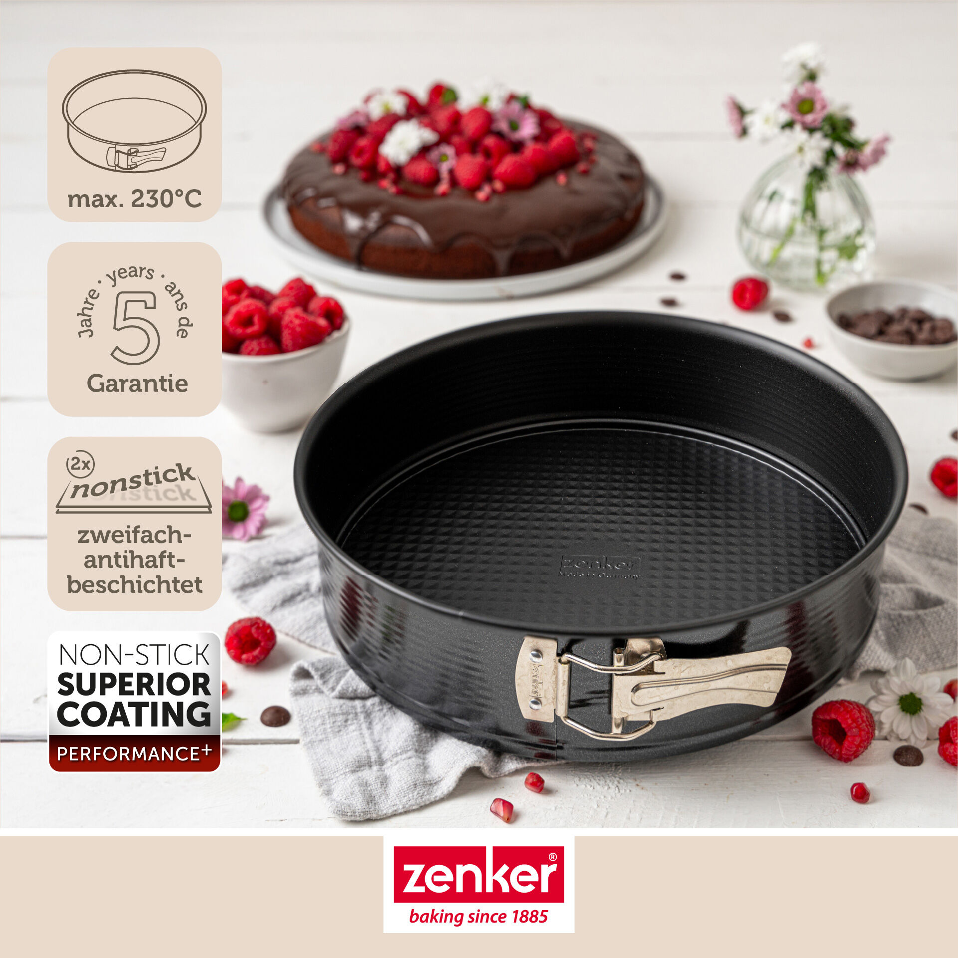 Springform mit Flachboden Perfect Black+, Ø24cm