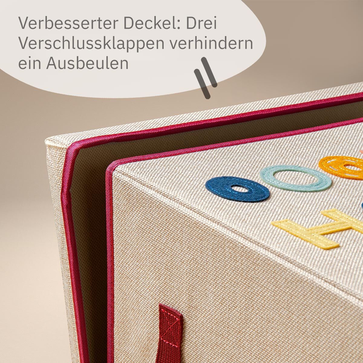 Aufbewahrungsbox mit Deckel Happy Day, 33x33x33cm