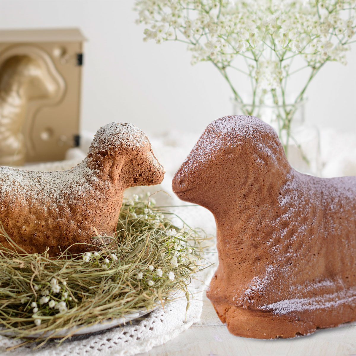 Backformen-Set "Lamm und Lämmchen gold", 2-teilig