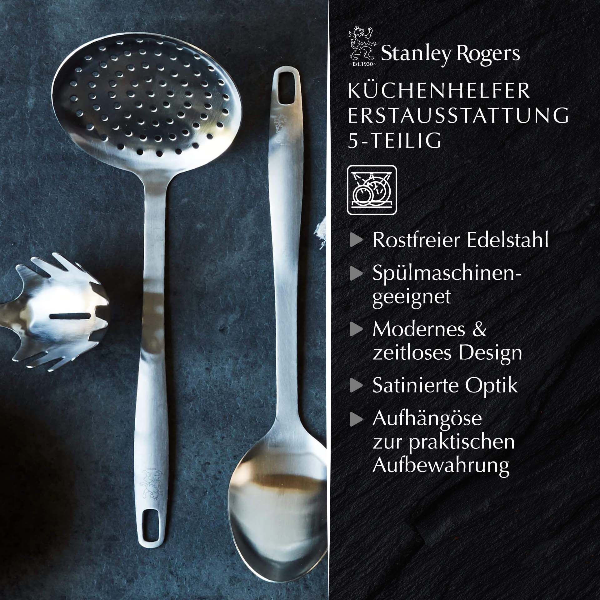 Küchenhelfer-Set Satin, 5-teilig, Edelstahl