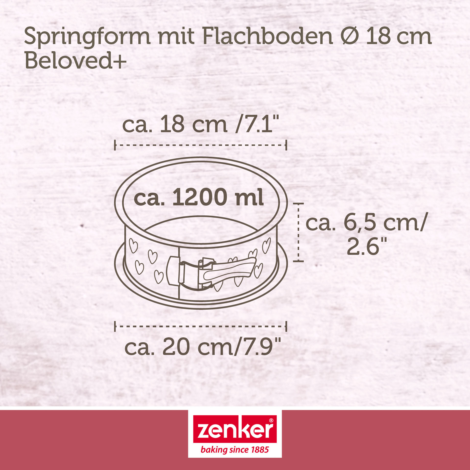Springform mit Flachboden Beloved +, Ø18cm