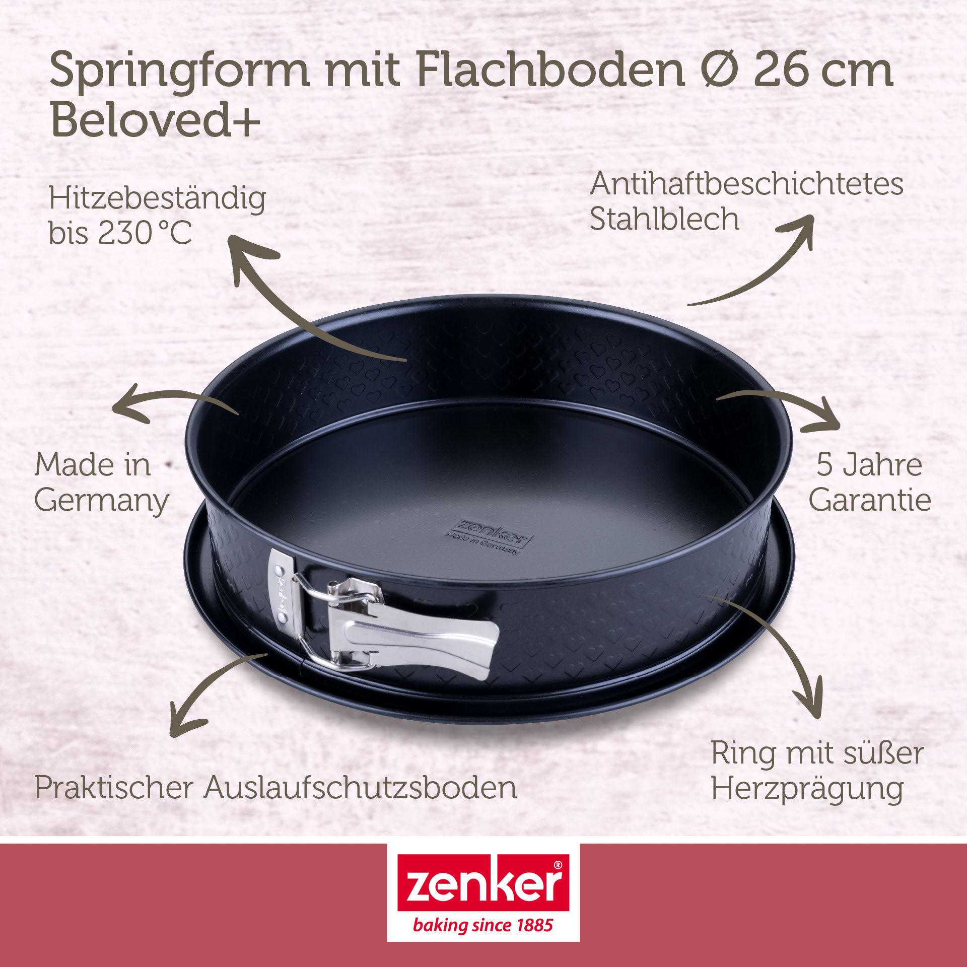 Springform mit Flachboden Beloved+, Ø26cm