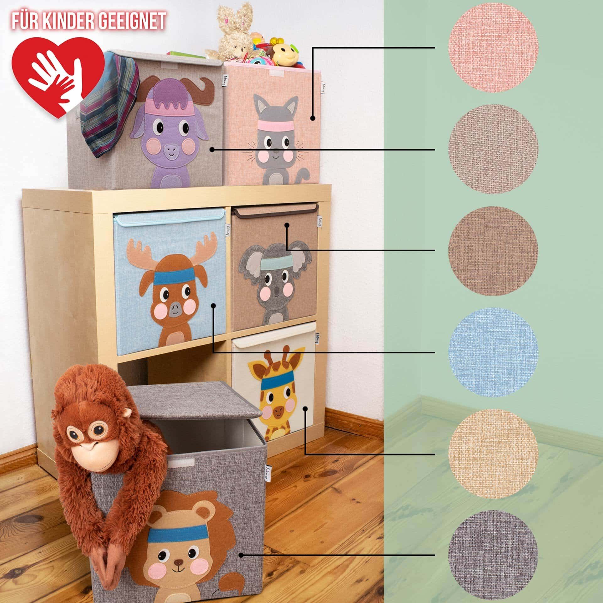 Aufbewahrungsbox mit Deckel, Stier, braun, 33x33x33cm