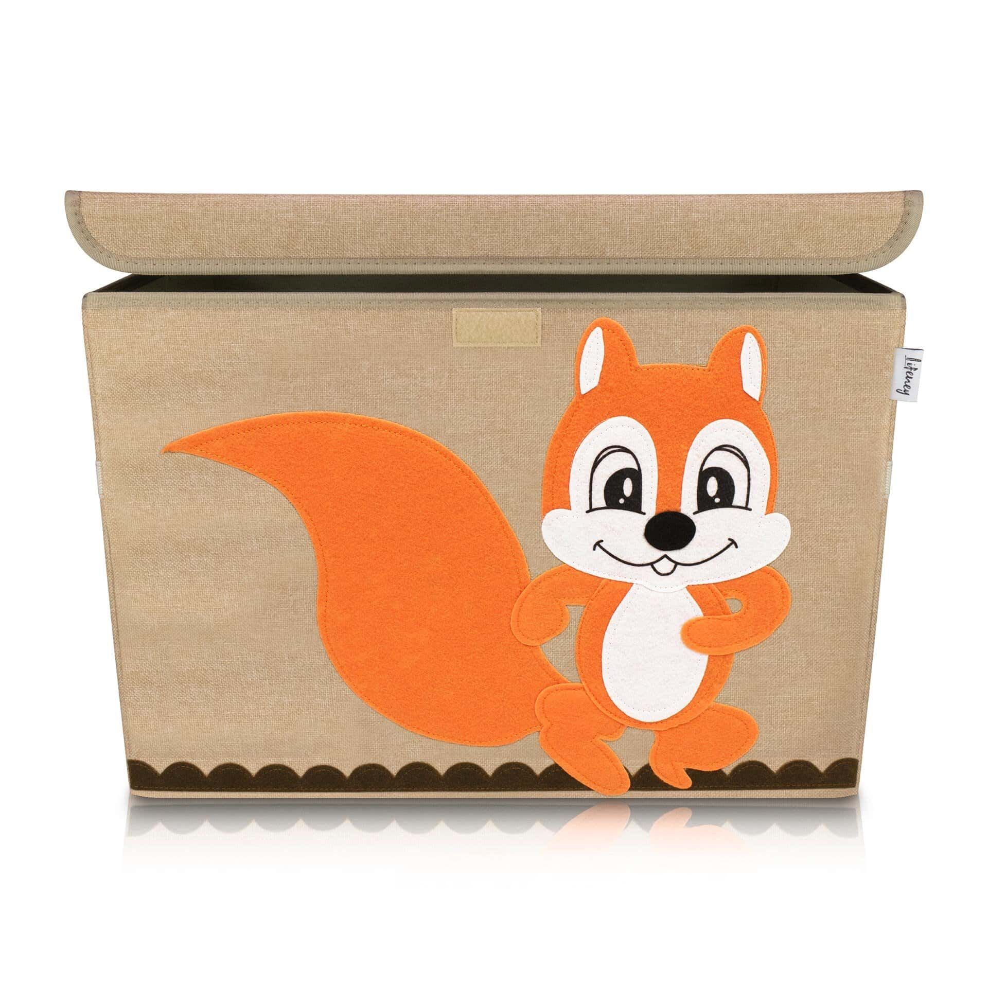 Aufbewahrungsbox Eichhörnchen, braun, mit Deckel, 833111, groß, 51x36x36cm