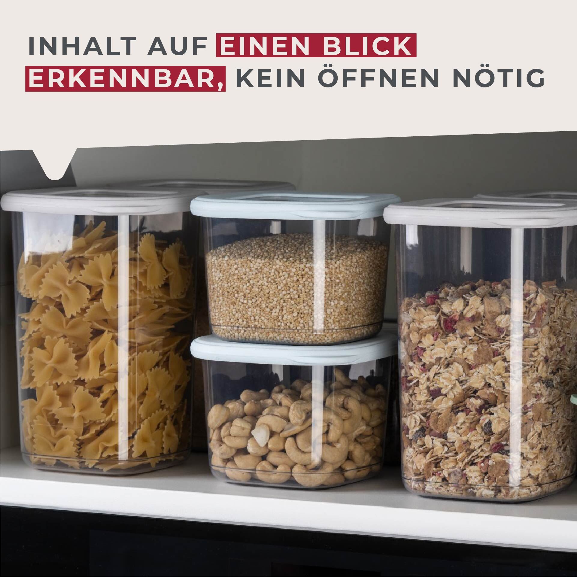 Vorratsdose Be The Move, eckig, 1200ml