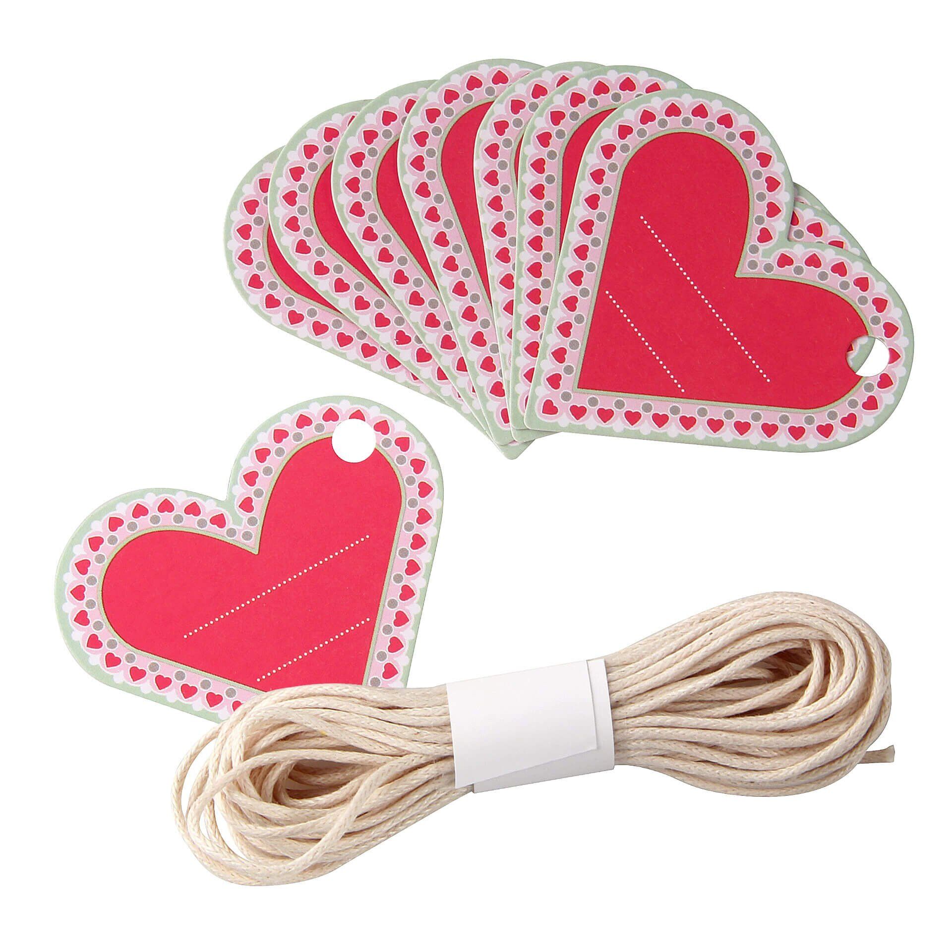 Anhänger-Set Herz Liebevoll hausgemacht, 8 Stk inkl. Kordel Anhänger-Set Herz Liebevoll hausgemacht, 8 Stk inkl. Kordel