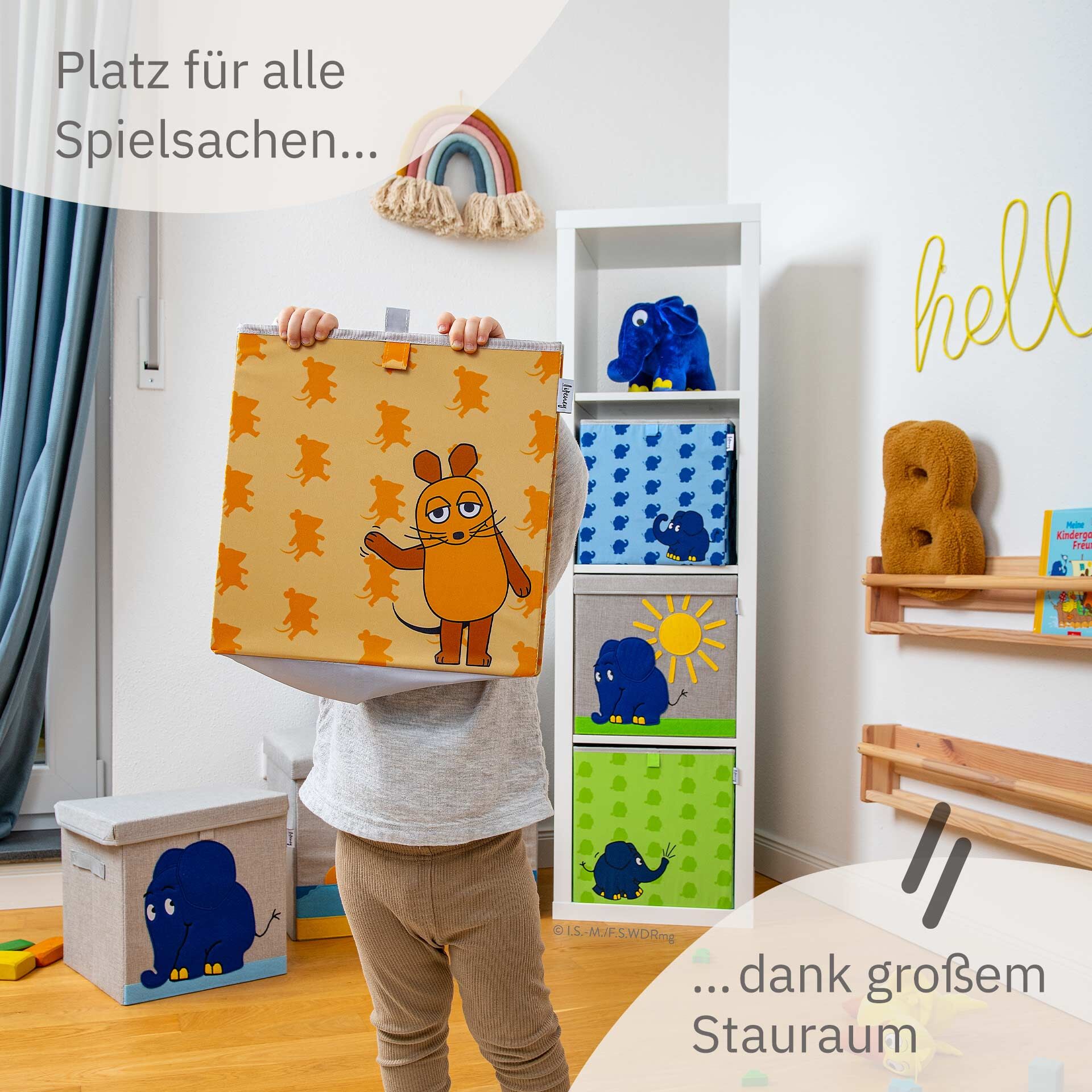 Aufbewahrungsox DieMaus winkend, apricot