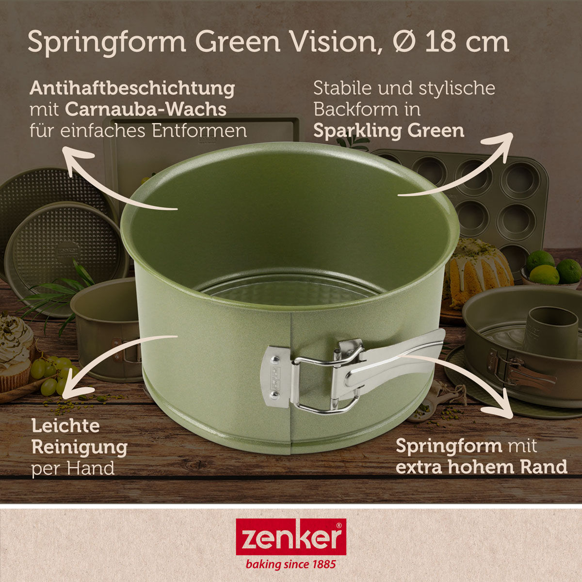 Springform mit hohem Rand Green Vision, Ø18cm