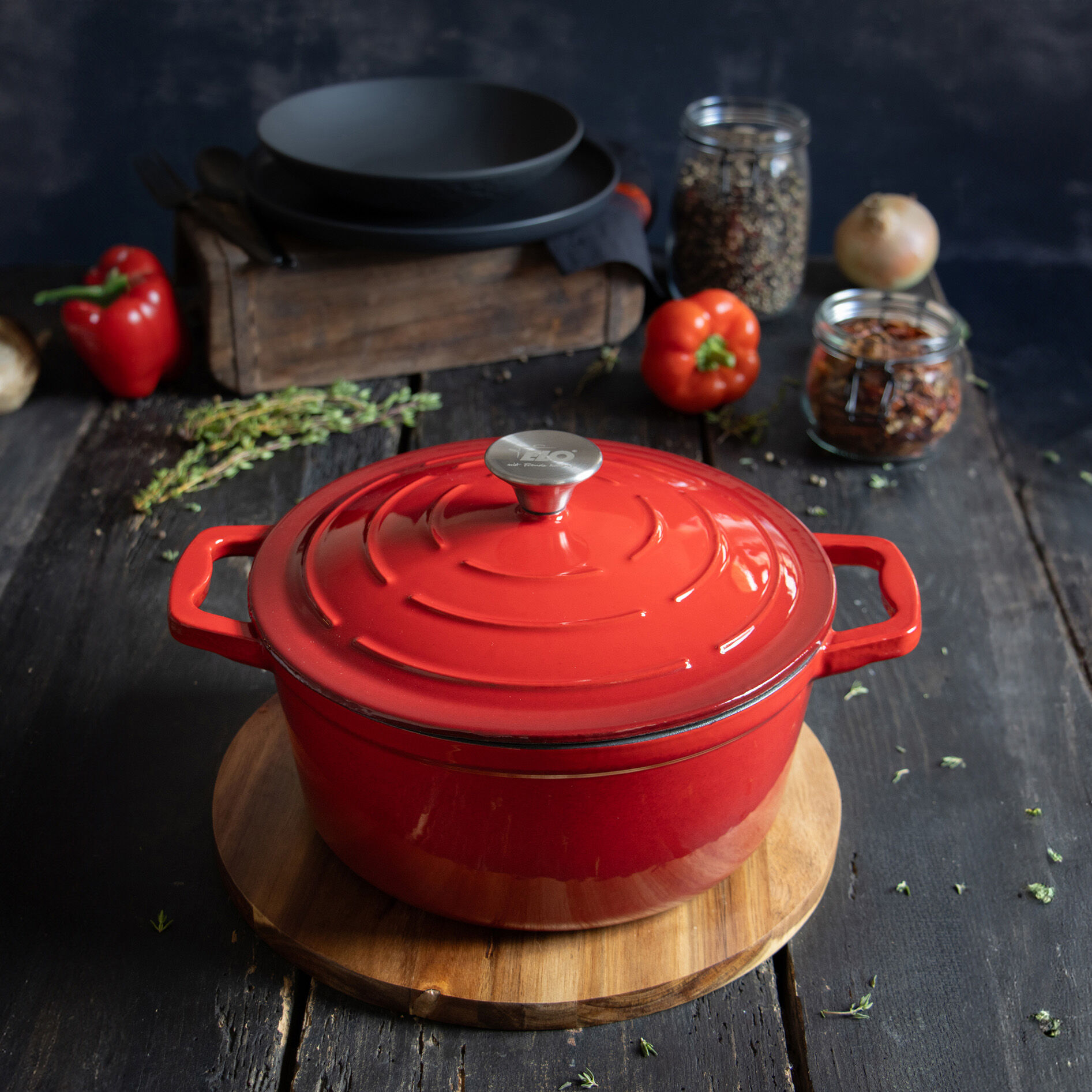 Kochtopf mit Deckel kirschrot Ø26cm
