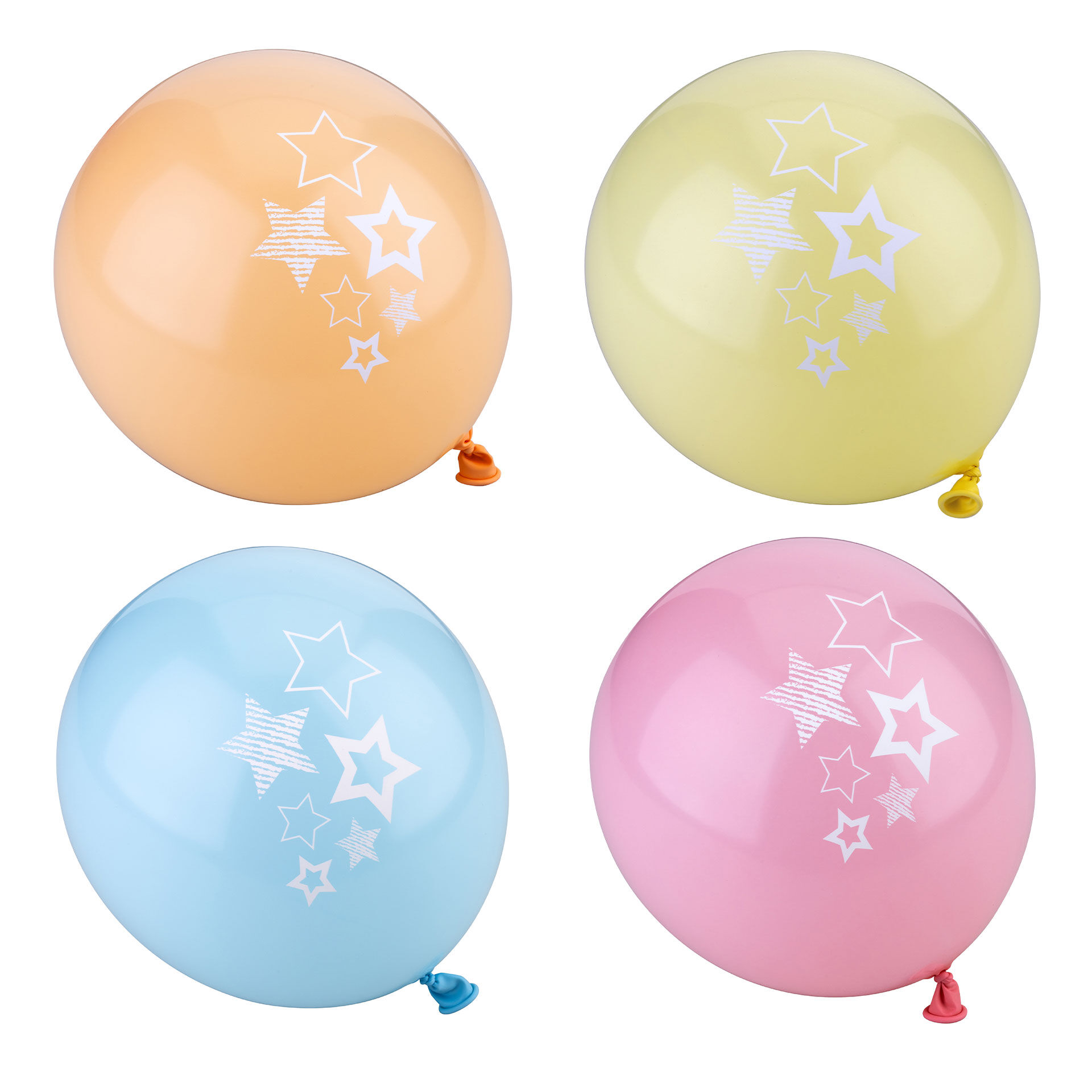 Luftballons Sterne, 5 Stk, Pastelltöne