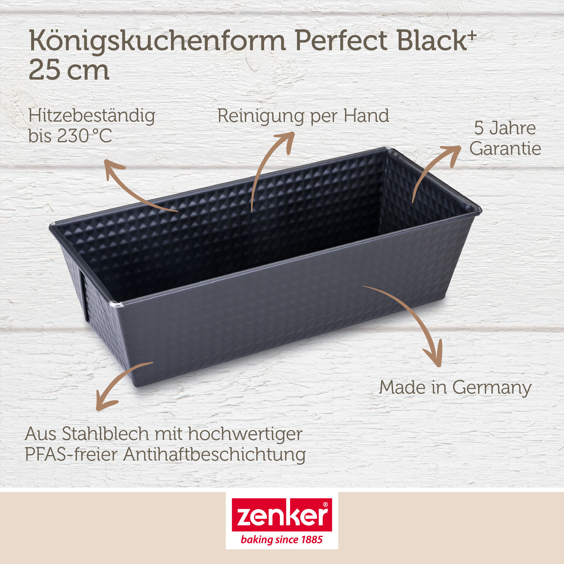 Kastenform Perfect Black+, 25cm