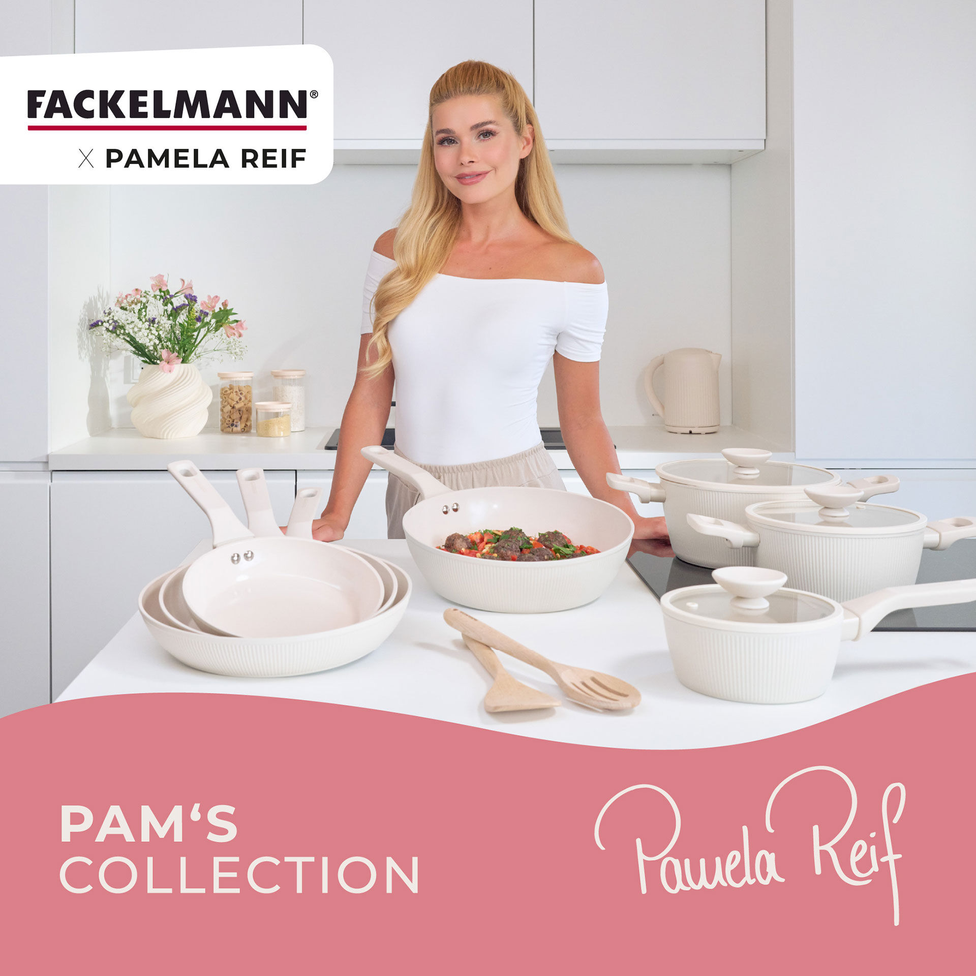 Pamela Reif Bratpfanne Ø24cm, Keramik, Wabenboden