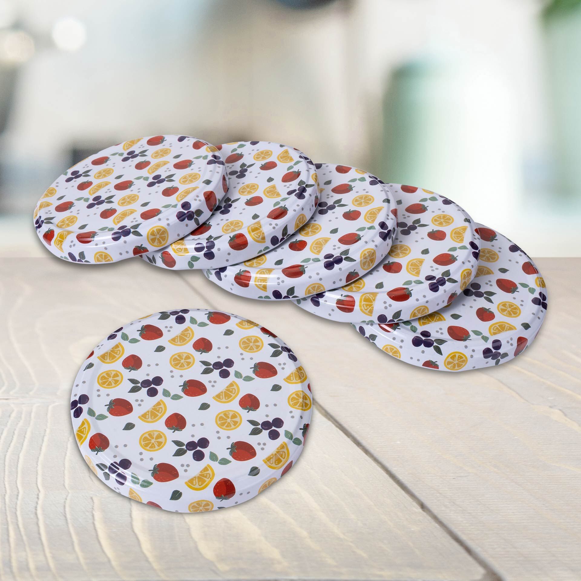 Twist-off Deckel-Set Liebvoll hausgemacht, Obst, 6 Stk.