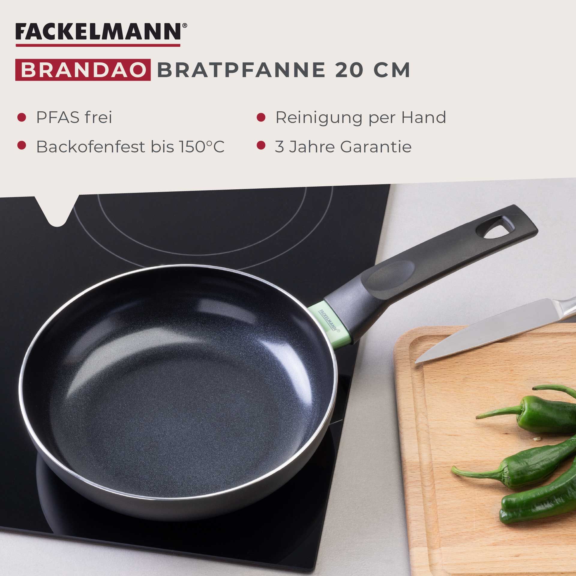 Bratpfanne Brandao, Keramik, antihaft, Ø20cm