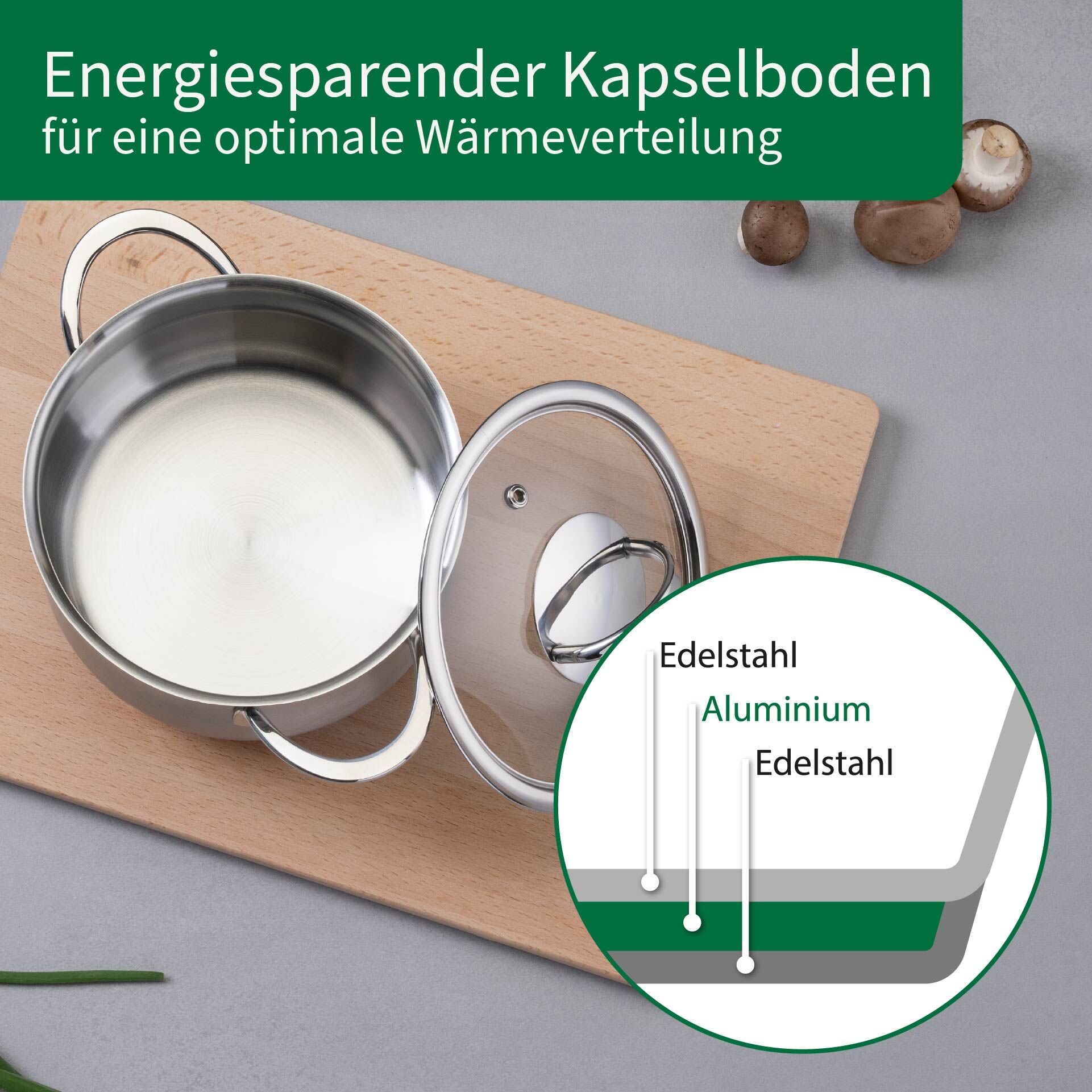 Kochtopf mit Glasdeckel Leipzig, Ø20cm